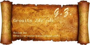 Grosits Zénó névjegykártya